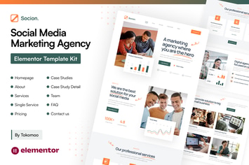 Socion - Social Media Marketing Agency Elementor Pro Template Kit