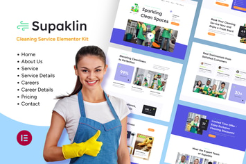 Supklin - Cleaning Service Business Elementor Template Kit