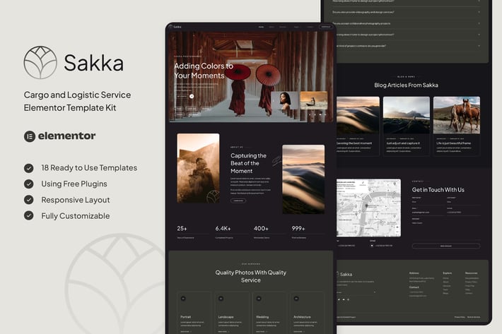 Sakka - Photography Service & Portfolio Elementor Template Kit