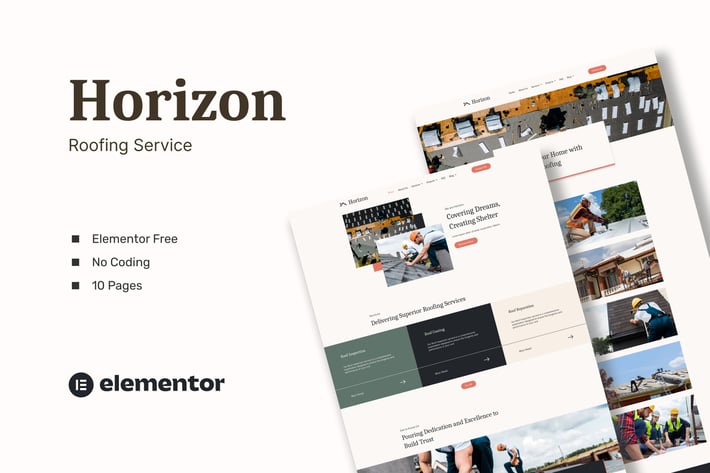 Horizon - Roofing Service Elementor Template Kits