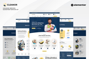 Cleanor - Cleaning Services Elementor Pro Template Kit