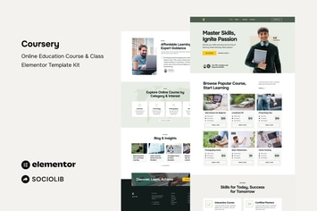 Coursery - Online Education Course & Class Elementor Template Kit