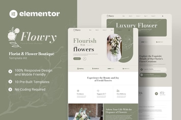 Flowry - Florist & Flower Boutique Elementor Template Kit