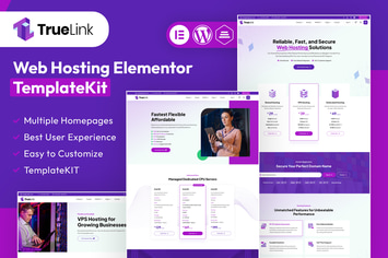 TrueLink - Web Hosting Elementor Template Kit