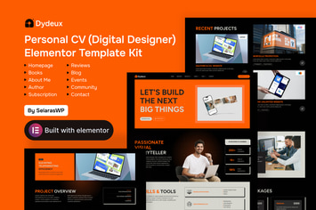Dydeux - Personal CV Digital Designer Elementor Pro Template Kit