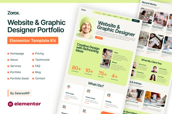 Zorox - Website & Graphic Designer Portfolio Elementor Pro Template Kit