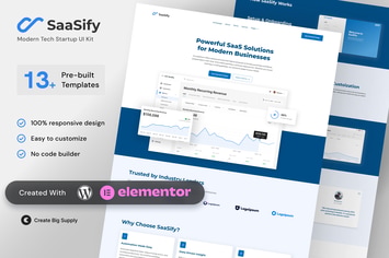 SaaSify - Modern Tech Startup Elementor Template Kit