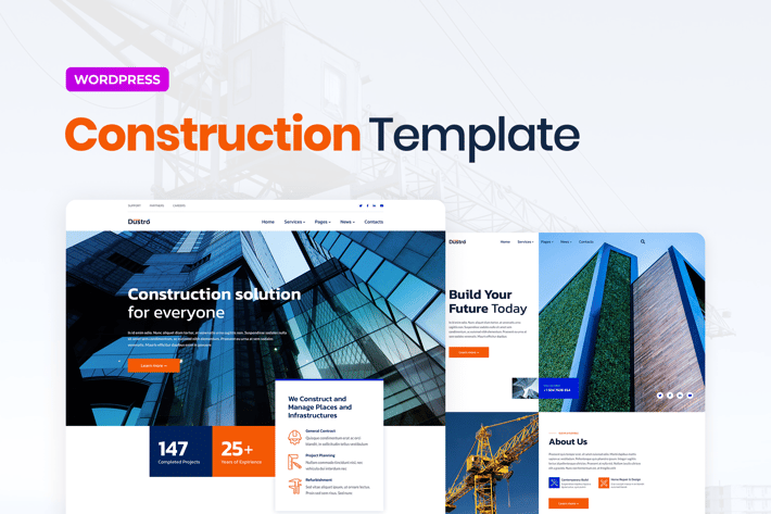 Dustro – Construction Company Elementor Template Kit