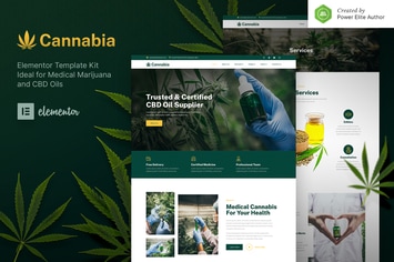 Cannabia – Medical Marijuana & CBD Oil Elementor Template Kit
