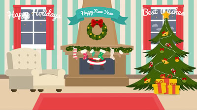 Cartoon Christmas Postcard