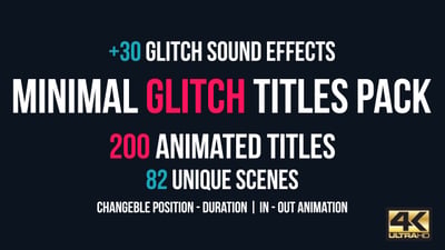 Minimal Glitch Titles Pack + 30 Glitch Sound Effects