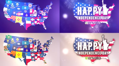 USA States Flag Logo
