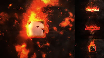 Exploding Burning Logo Reveal