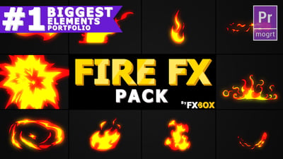 Hand Drawn FIRE Elements | Premiere Pro MOGRT