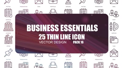 Business Essentials – Thin Line Icons