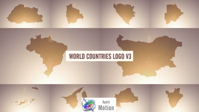 World Countries Logo & Titles V3 - Apple Motion