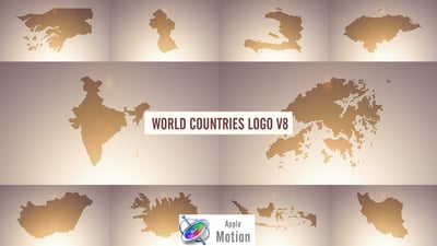 World Countries Logo & Titles V8 - Apple Motion