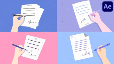 Hands Sign Document Explainer for After Effects