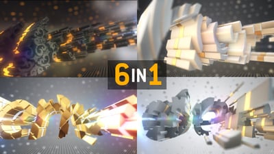 Sliced Logo Text Element 3d Reveal
