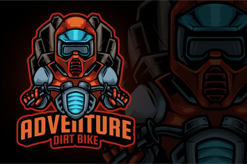 Adventure Dirt Bike Mascot Logo