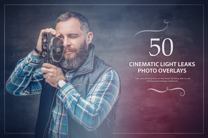 50 Cinematic Light Leaks Photo Overlays
