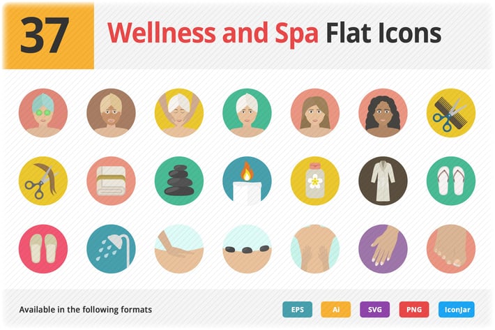 Wellness and Spa Flat Icons Vol 1