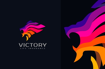 Vivid Colorful Lion Mascot Logo
