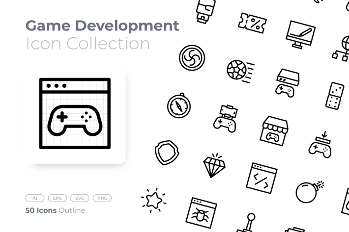 Game Development Outline Icon