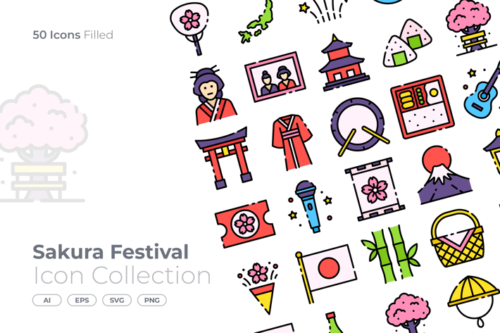 Sakura Festival Filled Icon