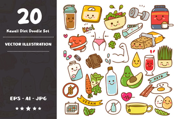 Kawaii Diet Doodle Set