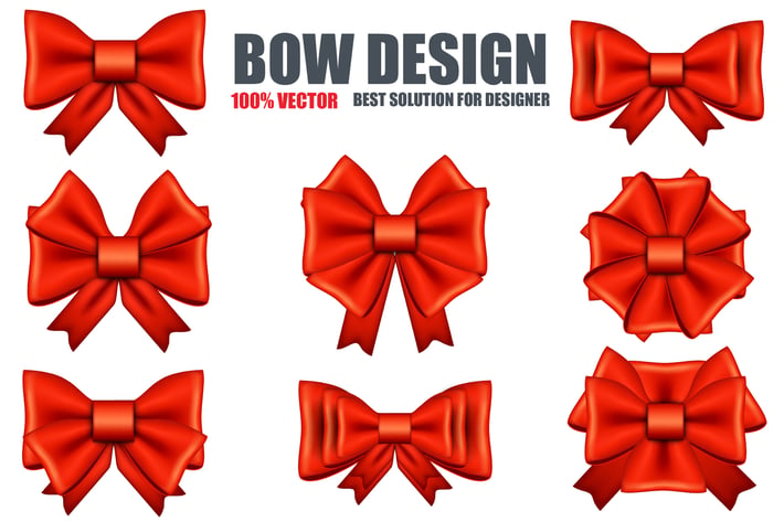 Realistic Red Bows