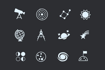 12 Astronomy and Space Icons