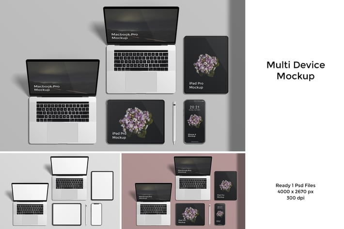 Multi Device Mockup top view angle
