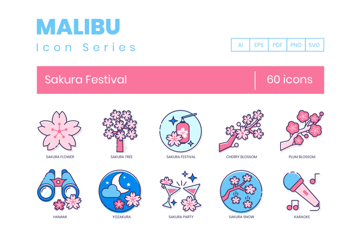 60 Sakura Festival Icons