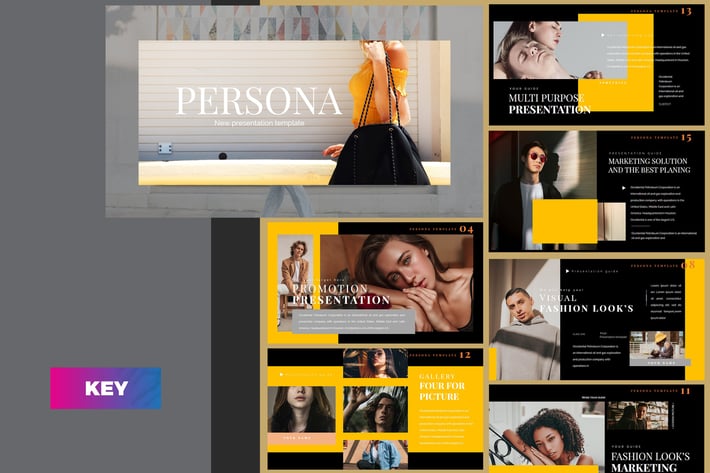 Pesona Dark Lookbook Keynote Template