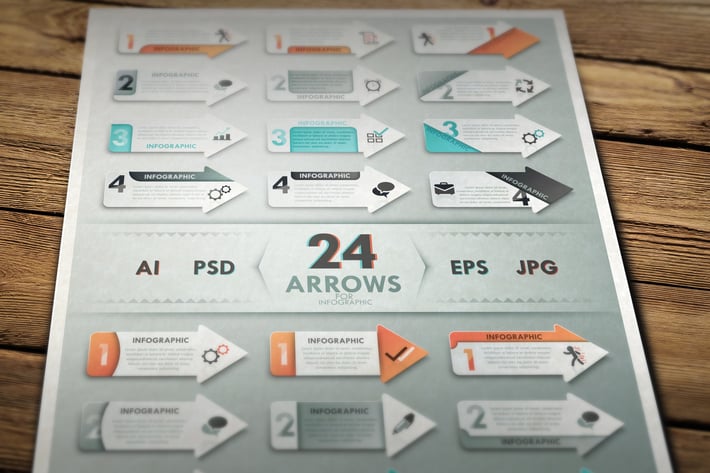 24 Arrows For Infographic