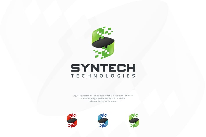 Digital Letter S Logo Template