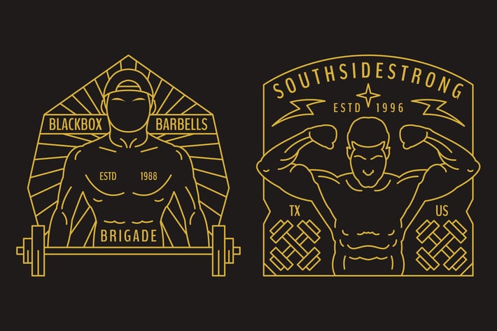 2 Gym Monoline Logo Badge