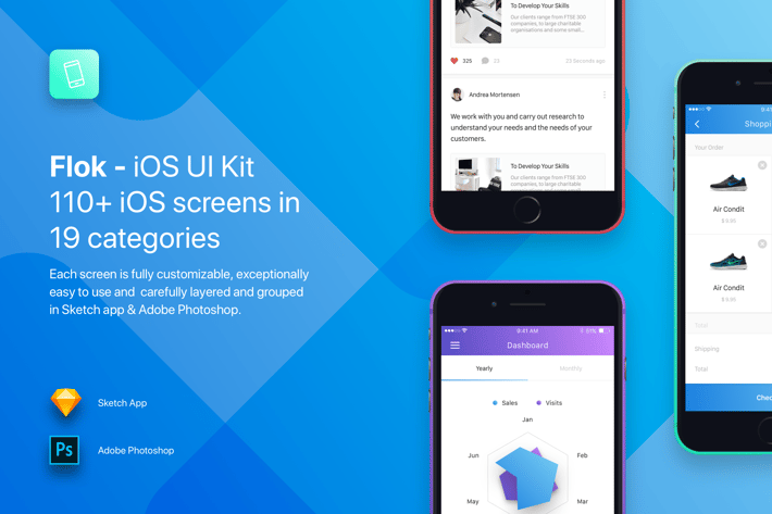 Flok - iOS UI Kit Template