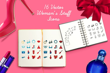 Women's Stuff Icons And Patterns