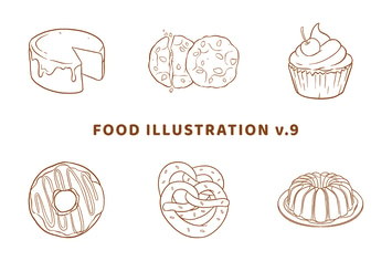 Food Illustration V.9 (Outline Version)
