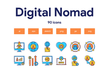 Digital Nomad Icon Set