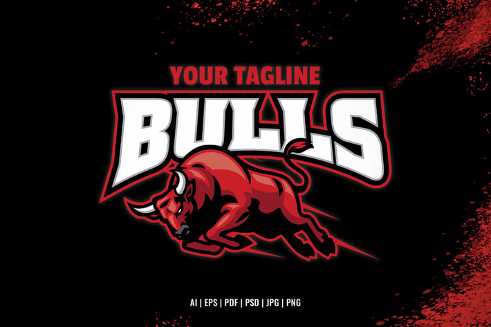 Angry Bull Ramming Sport And Esport Logo