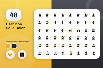 User Solid Color Icon Set