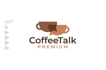 Coffee Talk Chat Bubble Logo