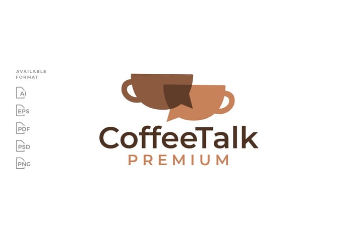 Coffee Talk Chat Bubble Logo