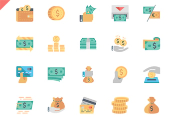Simple Set Money Flat Icons