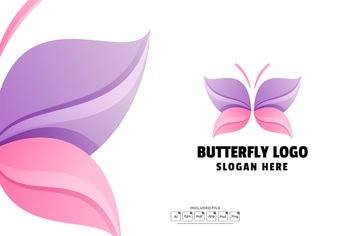 Butterfly Colorful Gradient Logo Template