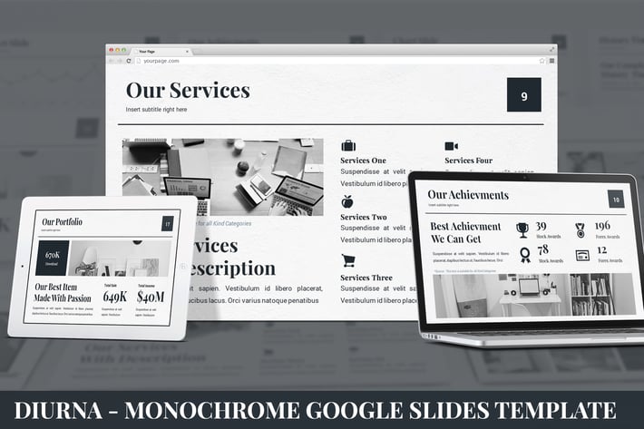 Diurna - Monochrome Google Slides Template