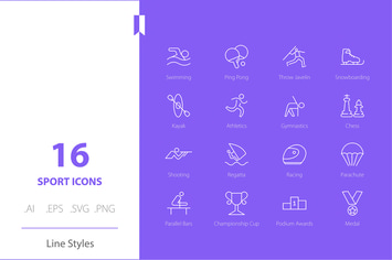 Set Sport Icon Line Styles